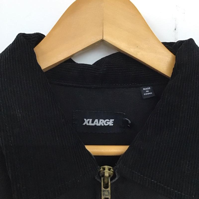 エクストララージ XLARGE ジャケット、上着 ジャケット、ブレザー ジップアップジャケット アウター カラージャケット L ロゴ、文字 黒 / ブラック /  メンズ USED 古着 中古 10136858