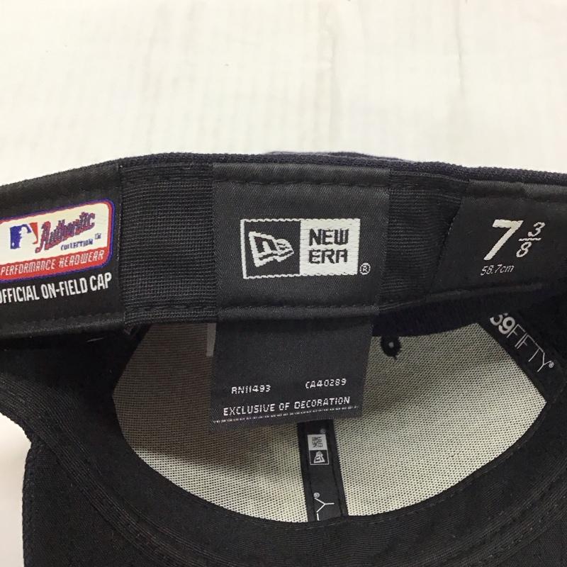 ニューエラ NEW ERA 帽子 キャップ 59FIFTY MLBオンフィールド アトランタ ブレーブス ロード ロゴ、文字 紺 / ネイビー /  メンズ USED 古着 中古 10117956