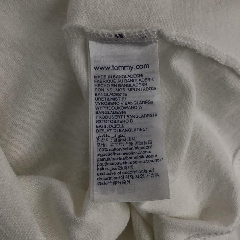 トミー ジーンズ TOMMY JEANS Tシャツ 半袖 半袖カットソー 無地Tシャツ クルーネックカットソー XL ロゴ、文字 白 / ホワイト /  メンズ USED 古着 中古 10124492