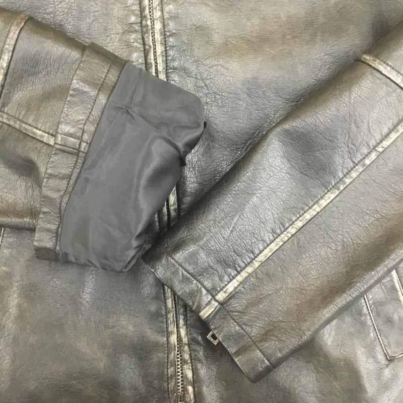 ユーズドクロージング used clothes ジャケット、上着 ライダース MASON PRINCE メゾンプリンス ダブルZIP ショート丈 シングルライダース 3 ロゴ、文字 ダークブラウン / ダークブラウン /  メンズ USED 古着 中古 10107082