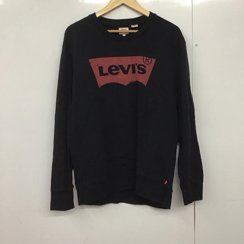 リーバイス Levi s トレーナー 長袖 長袖 L ロゴ、文字 黒 / ブラック /  メンズ USED 古着 中古 10141871