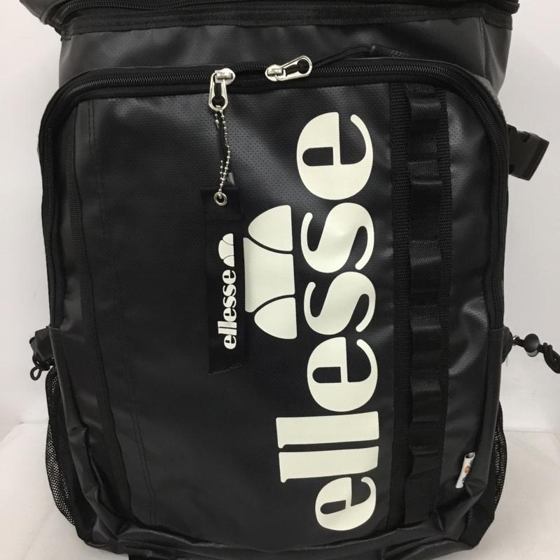 エレッセ ellesse リュックサック、デイパック リュックサック、デイバッグ EB7008 撥水バックパック BOX型 タグ付き FREE ロゴ、文字 黒 / ブラック /  メンズ USED 古着 中古 10128387