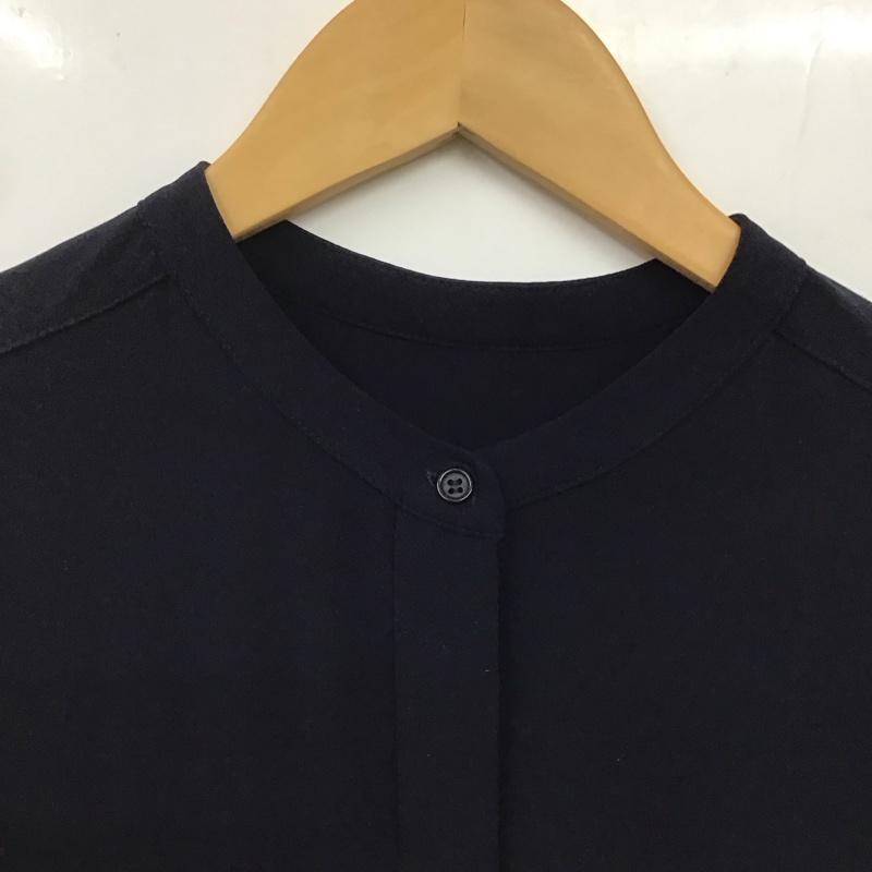 シップス SHIPS ワンピース ロングスカート 724-50-0051 ウォッシャブル ジョーゼット プリーツ ロングスリーブワンピース FREE 無地 紺 / ネイビー /  レディース USED 古着 中古 10142231