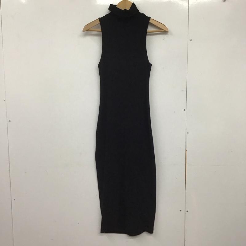 ザラ ZARA ワンピース ロングスカート ノースリーブ タートルネック リブ M 無地 黒 / ブラック /  レディース USED 古着 中古 10145966
