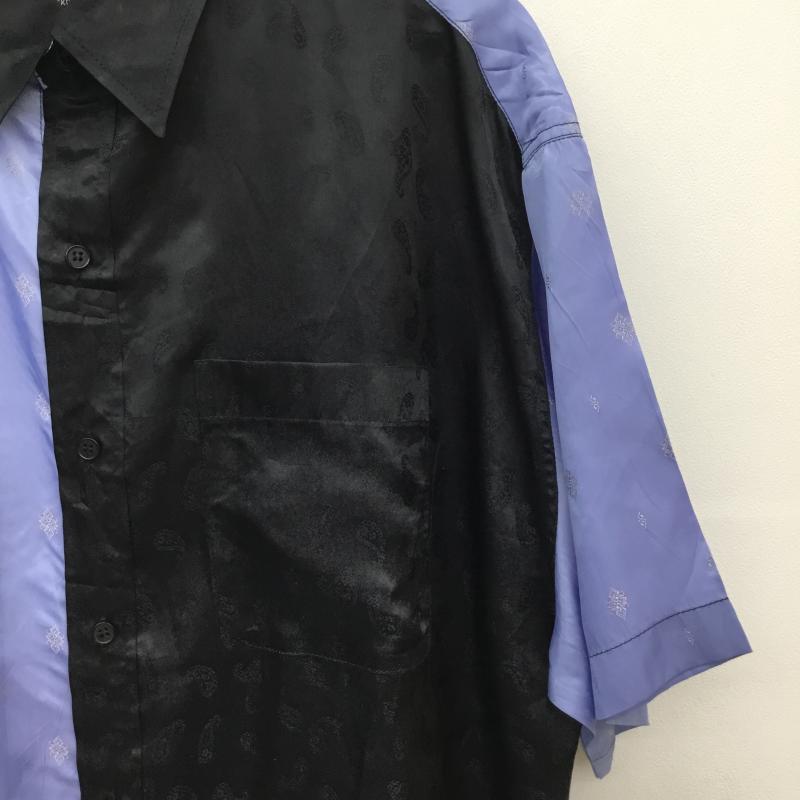 ユーズドクロージング used clothes シャツ、ブラウス 半袖 XXL 総柄 黒 / ブラック / X 青 / ブルー /  メンズ USED 古着 中古 10129000