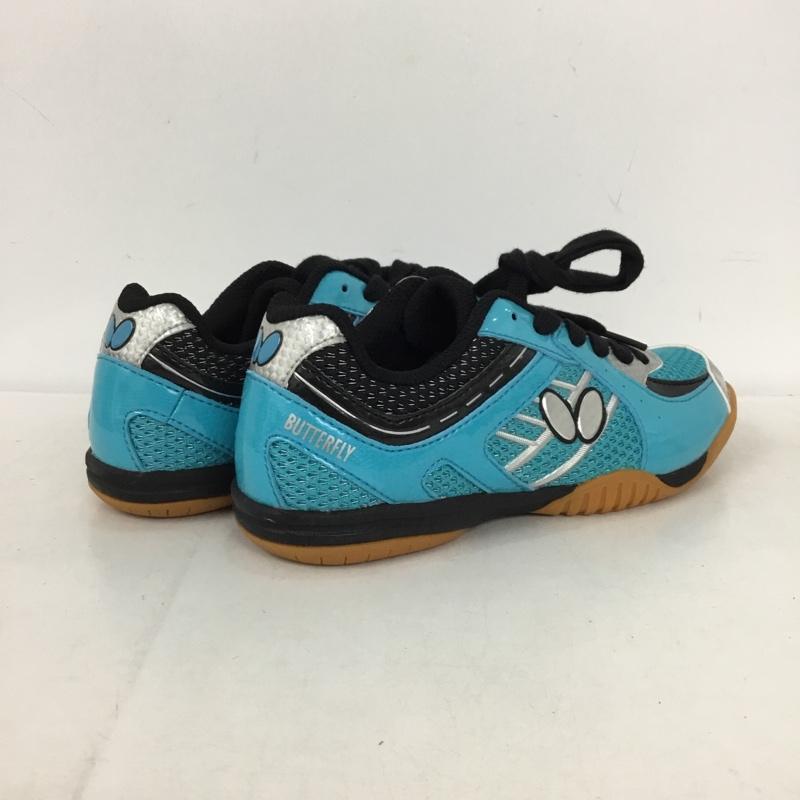バタフライ BUTTERFLY スニーカー スニーカー NXB1300 93640 レゾライン サル 卓球シューズ 22.5cm 22.5cm ロゴ、文字 水色 / ライトブルー / X 黒 / ブラック /  レディース USED 古着 中古 10147917
