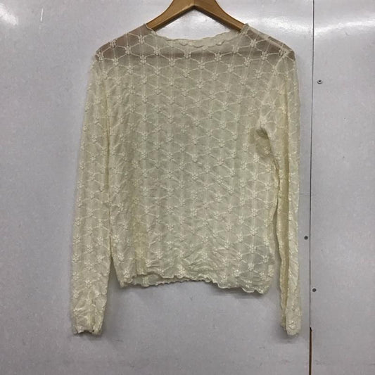 ローリーズファーム LOWRYS FARM カットソー 長袖 LF623051AD シアーフラワージャガードロングスリーブ FREE 花柄 アイボリー / アイボリー /  レディース USED 古着 中古 10143940