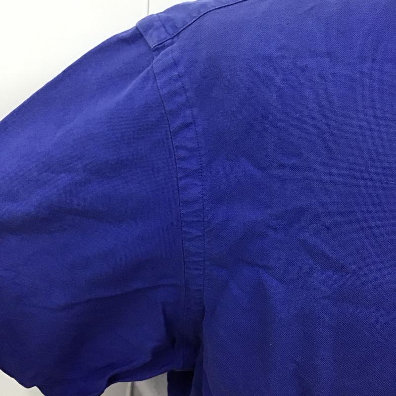 ラルフローレン RALPHLAUREN シャツ、ブラウス 半袖 ボタンダウンシャツ L 無地 青 / ブルー /  メンズ USED 古着 中古 10107907