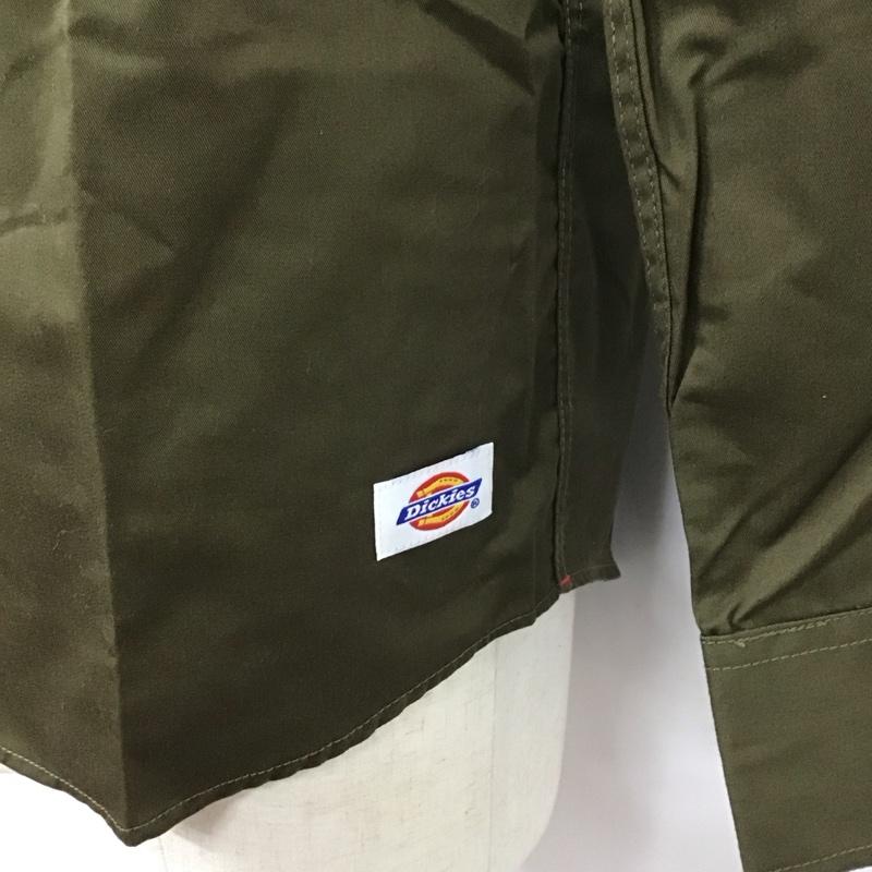 ディッキーズ Dickies シャツ、ブラウス 長袖 131M20WD01 ワークシャツ L ワンポイント カーキ / カーキ /  メンズ USED 古着 中古 10122159