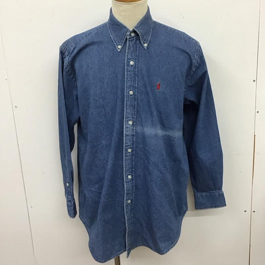 ラルフローレン RALPHLAUREN シャツ、ブラウス 長袖 長袖シャツ デニムシャツ カラーシャツ S ロゴ、文字 インディゴ / インディゴ /  メンズ USED 古着 中古 10126280