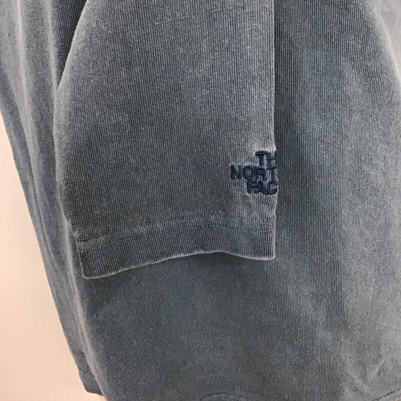 ザノースフェイス THE NORTH FACE Tシャツ 長袖 NT81732 PIGMENT DYE TEE ロンT L ロゴ、文字 青 / ブルー /  メンズ USED 古着 中古 10115596