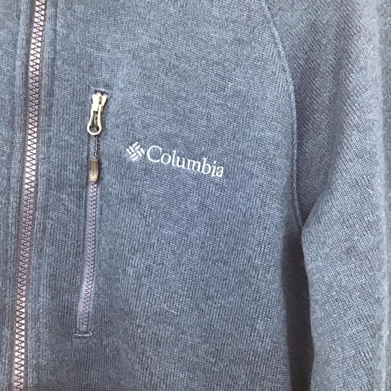 コロンビア Columbia ジャケット、上着 ジャケット、ブレザー ジップアップジャケット アウター スタンドカラー M ロゴ、文字 紺 / ネイビー /  メンズ USED 古着 中古 10130940