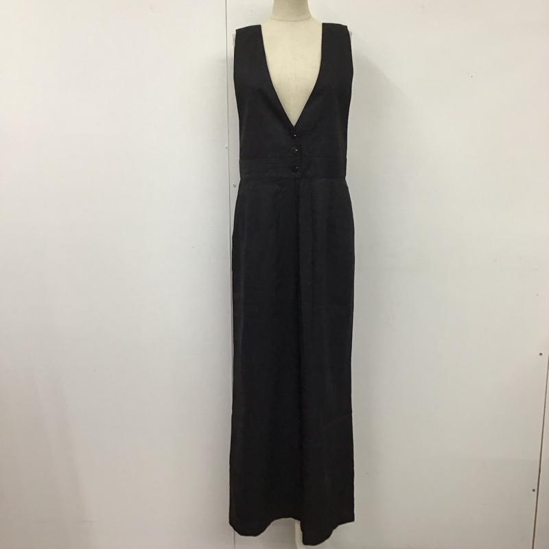 スライ SLY サロペット・オーバーオール サロペット、オーバーオール 030eap33-5430 SLAB WIDE SALOPETTE 2 無地 黒 / ブラック /  レディース USED 古着 中古 10119873