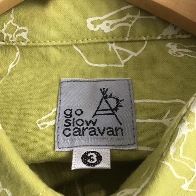 ゴースローキャラバン go slow caravan シャツ、ブラウス 長袖 長袖シャツ プリントシャツ カラーシャツ 3 プリント マスタード / マスタード /  メンズ USED 古着 中古 10145294