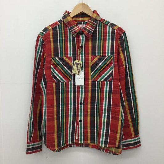 ヒューストン HOUSTON シャツ、ブラウス 長袖 L チェック 赤 / レッド /  メンズ USED 古着 中古 10138692
