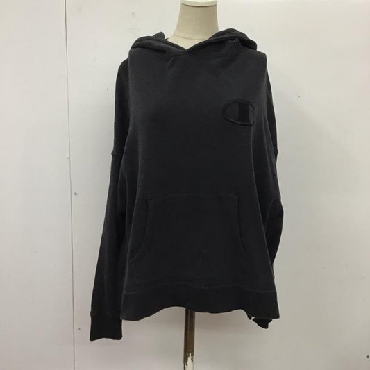 チャンピオン Champion パーカー 長袖 cwss101r ビッグC刺繍パーカー 長袖パーカー プルオーバー M ロゴ、文字 黒 / ブラック /  レディース USED 古着 中古 10118594