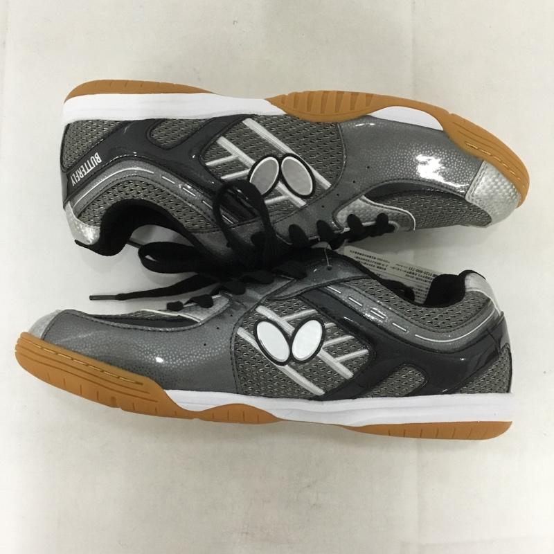 バタフライ BUTTERFLY スニーカー スニーカー NXB1300 93640 レゾライン サル 卓球シューズ 27cm 27.0cm ロゴ、文字 黒 / ブラック / X ダークグレー / ダークグレー /  メンズ USED 古着 中古 10142509