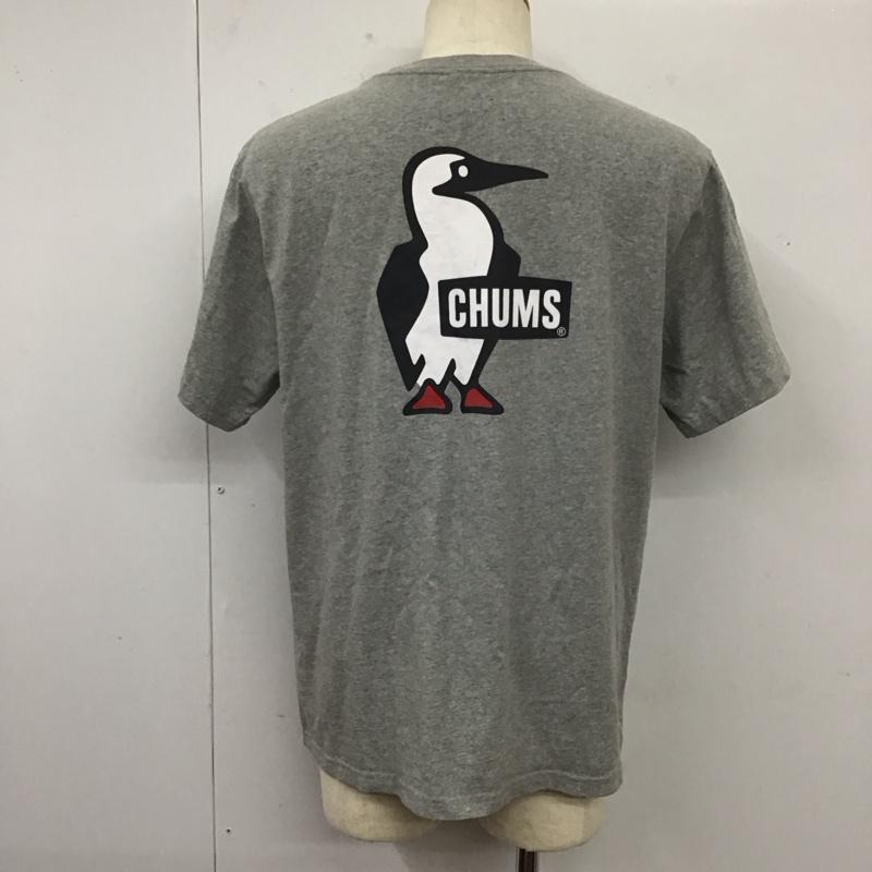 チャムス CHUMS Tシャツ 半袖 ch01-1835 ブービーロゴTシャツ 半袖カットソー クルーネックカットソー XL ロゴ、文字 灰 / グレー /  メンズ USED 古着 中古 10112504