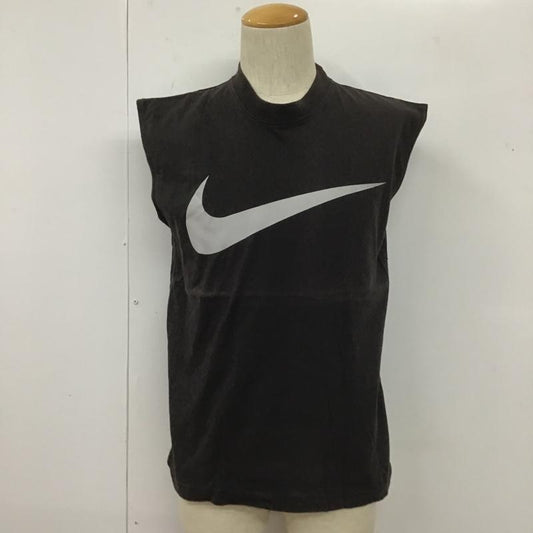 ナイキ NIKE カットソー 半袖 ノースリーブカットソー タンクトップ プリントTシャツ 90s ロゴ、文字 黒 / ブラック /  メンズ USED 古着 中古 10105557