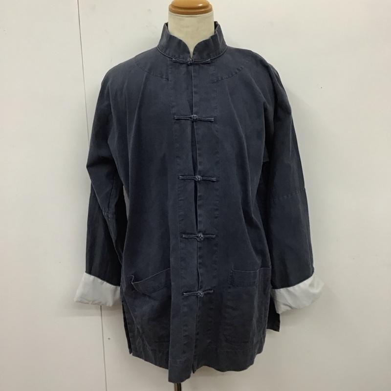 古着 USED ジャケット、上着 ジャケット、ブレザー チャイナ服 カジュアルジャケット 長袖ジャケット ロングジャケット XL 無地 紺 / ネイビー /  メンズ USED 古着 中古 10116661