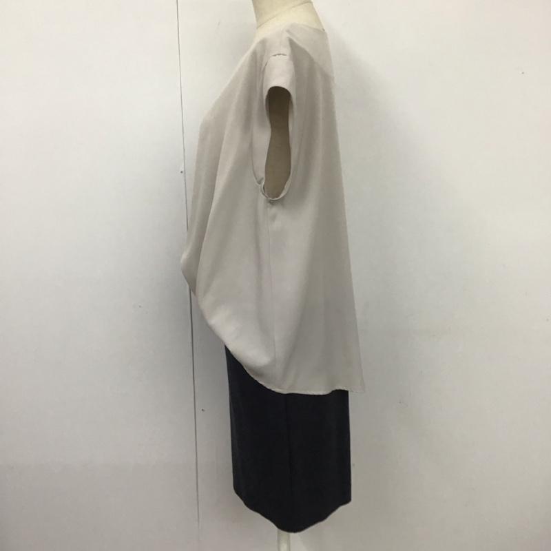 アーバンリサーチドアーズ URBAN RESEARCH DOORS ワンピース ミニスカート DL13-M6002 バイカラー フレンチスリーブ 無地 灰 / グレー / X 紺 / ネイビー /  レディース USED 古着 中古 10110862