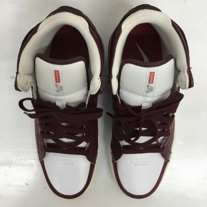 ナイキエスビー NIKE SB スニーカー スニーカー 428927-600 ZOOM AIR 94 HI SUPREME ナイキ ズーム エア ナインティーフォー ハイ シュプリーム 28.0cm ロゴ、文字 白 / ホワイト / X えんじ / ワインレッド /  メンズ USED 古着 中古 10124094