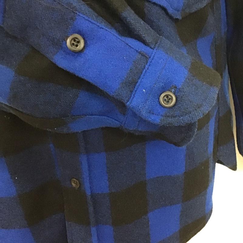 ペンドルトン PENDLETON シャツ、ブラウス 長袖 ウール ワークシャツ M チェック 青 / ブルー / X 黒 / ブラック /  メンズ USED 古着 中古 10114038