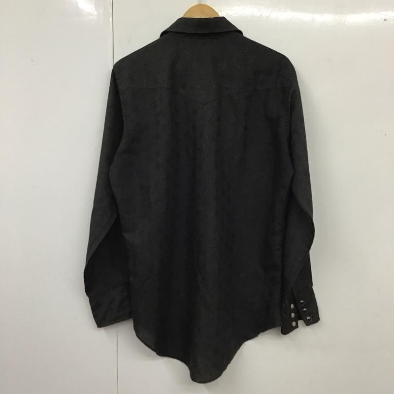 ラングラー Wrangler シャツ、ブラウス 長袖 ウエスタンシャツ 総柄 黒 / ブラック /  メンズ USED 古着 中古 10117746