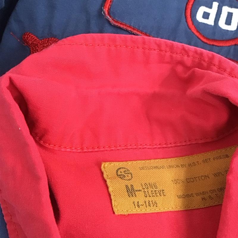 ヒューストン HOUSTON シャツ、ブラウス 長袖 長袖シャツ カラーシャツ ポケットシャツ 長袖カットソー M ロゴ、文字 紺 / ネイビー / X 赤 / レッド /  メンズ USED 古着 中古 10112820