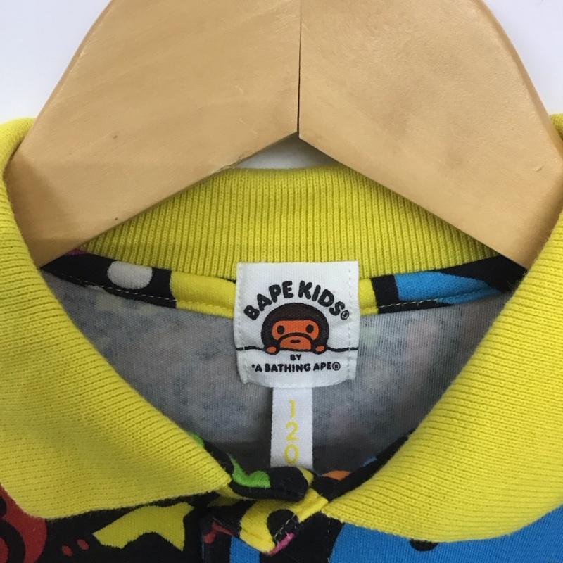 アベイシングエイプ A BATHING APE ポロシャツ 半袖 BAPE KIDS 120cm 総柄 マルチカラー / マルチカラー /  ボーイズ USED 古着 中古 10134556