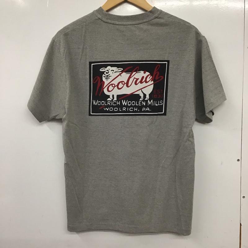 ウールリッチ WOOLRICH Tシャツ 半袖 半袖カットソー プリントTシャツ クルーネックカットソー XS ロゴ、文字 灰 / グレー /  メンズ USED 古着 中古 10140273