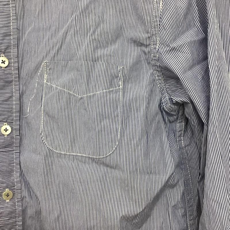 スティル バイ ハンド STILL BY HAND シャツ、ブラウス 半袖 半袖シャツ ストライプシャツ ボタンダウンシャツ 46 ストライプ 白 / ホワイト / X 水色 / ライトブルー /  メンズ USED 古着 中古 10147514