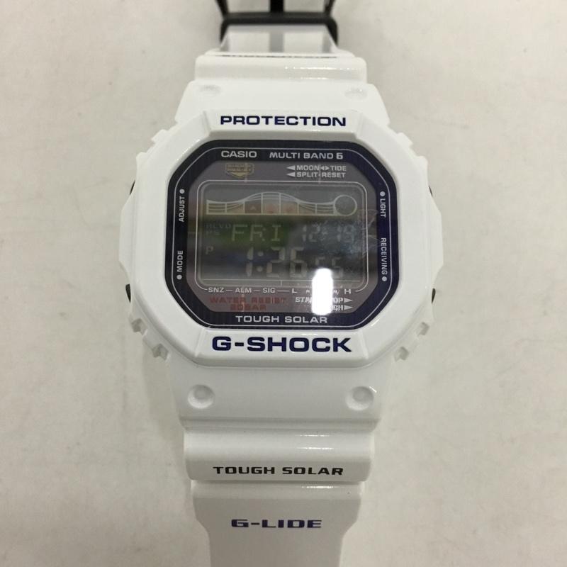 ジーショック G-SHOCK 腕時計 デジタル GWX-5600C スポーツ ソーラー電波 G-LIDE ロゴ、文字 白 / ホワイト /  メンズ USED 古着 中古 10144347