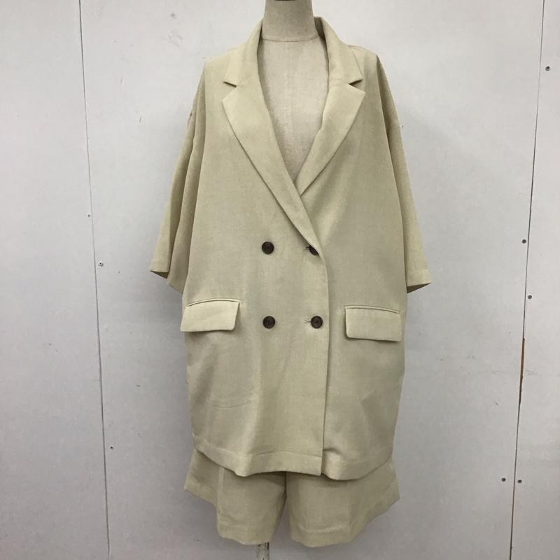 ローリーズファーム LOWRYS FARM セットアップ セットアップ LF722023AD バスケットシャツジャケット バスケットショートパンツ ハーフパンツ FREE 無地 アイボリー / アイボリー /  レディース USED 古着 中古 10108166