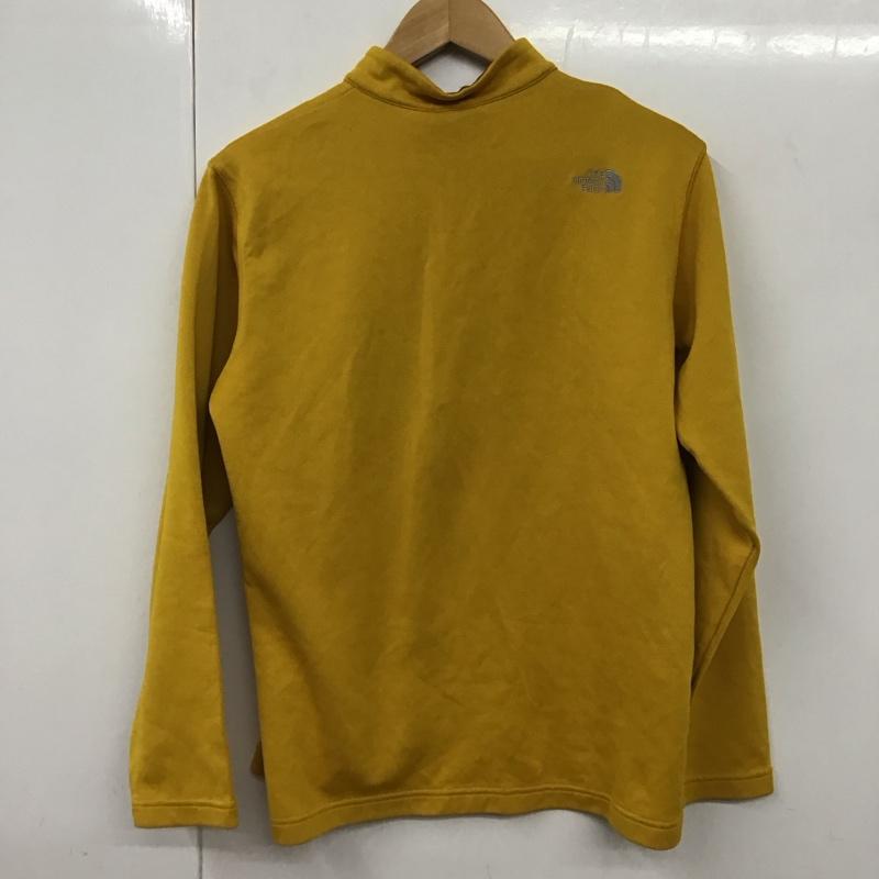 ザノースフェイス THE NORTH FACE カットソー 長袖 長袖カットソー ジップアップネックカットソー スタンドカラー M ロゴ、文字 黄 / イエロー /  メンズ USED 古着 中古 10130472