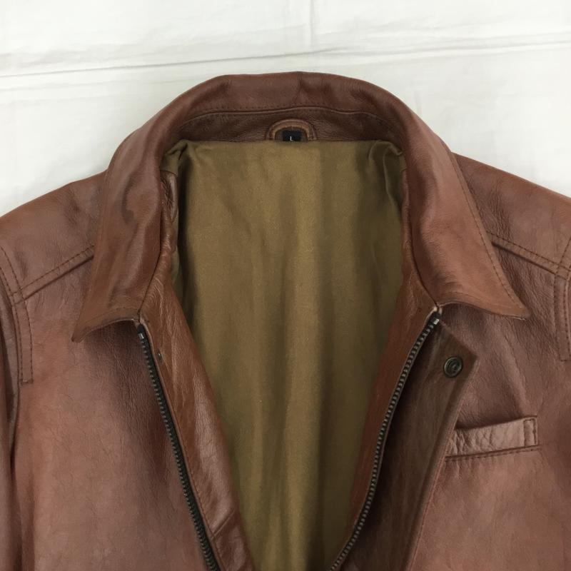アヴィレックス AVIREX ジャケット、上着 レザージャケット L 無地 茶 / ブラウン /  メンズ USED 古着 中古 10139250