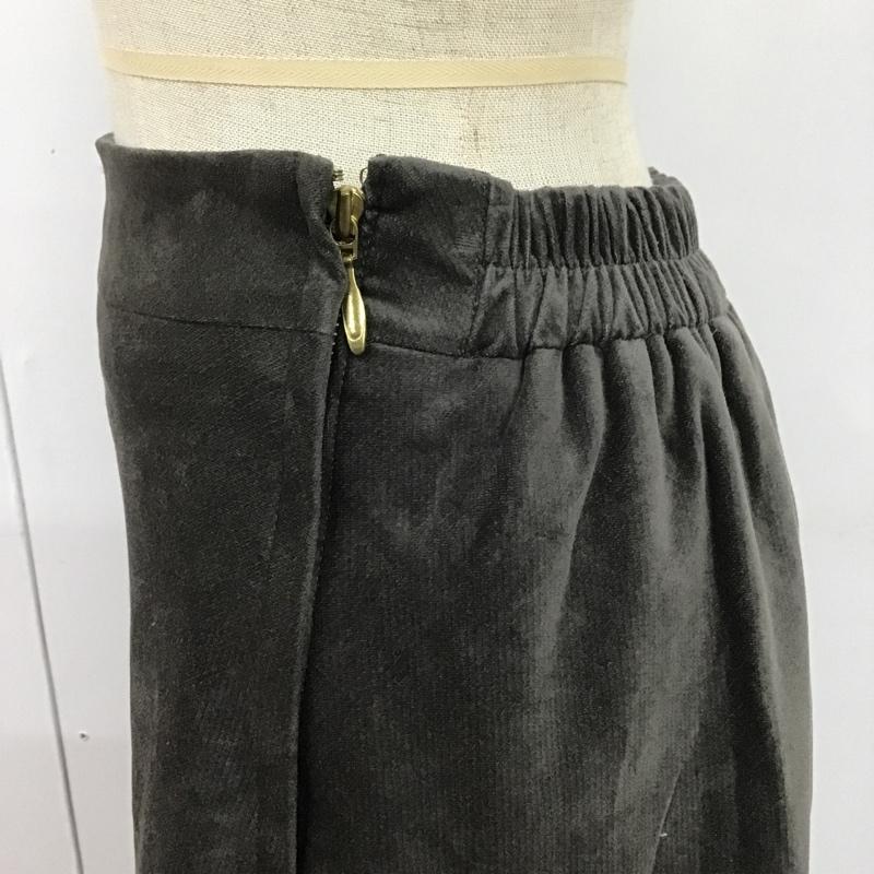 グリーンレーベルリラクシング green label relaxing スカート ロングスカート 3624-199-2141 フェザーツイル バイアス スカート 無地 チャコールグレー / チャコールグレー /  レディース USED 古着 中古 10106136