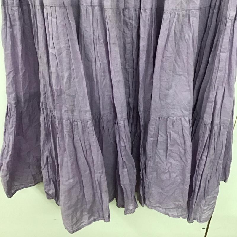 ビーミング バイ ビームス B:MING by BEAMS ワンピース ロングスカート 93-26-0606-024 ティアード マキシワンピース ノースリーブ M 無地 紫 / パープル /  レディース USED 古着 中古 10142277