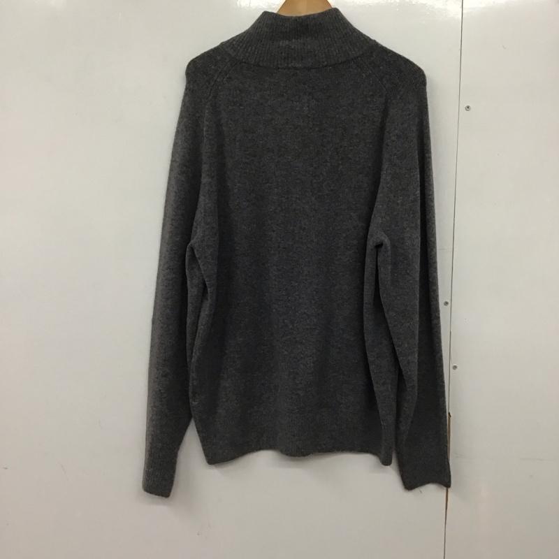 ユニクロ UNIQLO ニット、セーター 長袖 351-432321 ユニクロスフレヤーンハーフジップセーター 長袖ニット L 無地 灰 / グレー /  メンズ USED 古着 中古 10142988