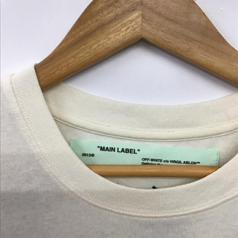 オフホワイト off white Tシャツ 半袖 半袖カットソー 刺繍Tシャツ クルーネックカットソー XS ロゴ、文字 アイボリー / アイボリー /  メンズ USED 古着 中古 10150906