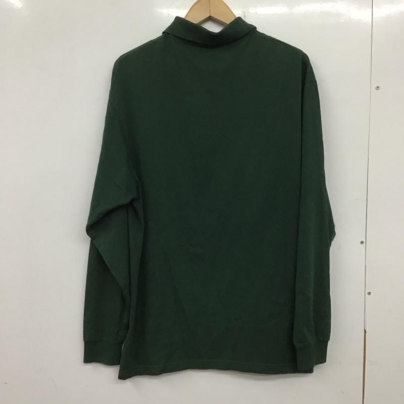 ジャージーズ JERZEES ポロシャツ 長袖 長袖ポロシャツ 長袖カットソー カラーシャツ L ロゴ、文字 緑 / グリーン /  メンズ USED 古着 中古 10139042