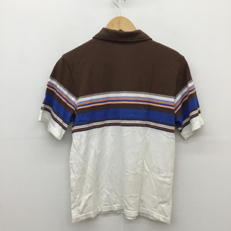 フラットヘッド The Flat Head ポロシャツ 半袖 M  茶 / ブラウン / X 白 / ホワイト / X 青 / ブルー / X 橙 / オレンジ /  メンズ USED 古着 中古 10130863