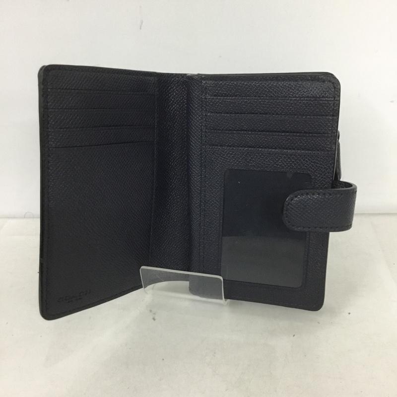 コーチ COACH 財布 二つ折り ロゴ、文字 紺 / ネイビー /  レディース USED 古着 中古 10138846