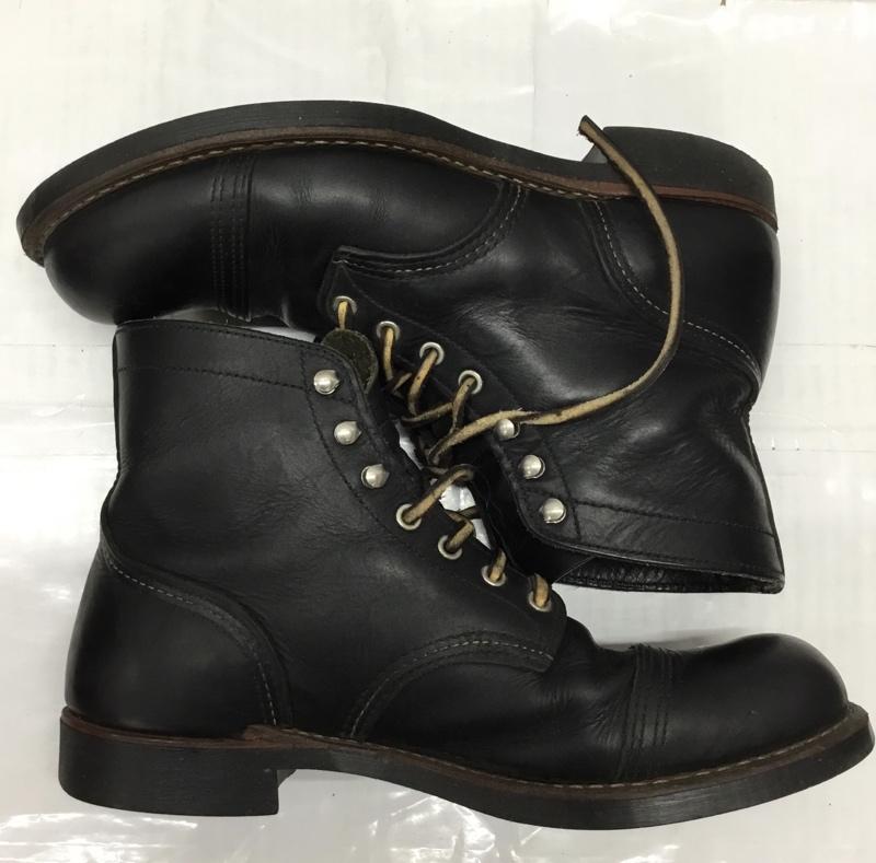 レッドウィング RED WING ブーツ 一般 8114 アイアンレンジ 26.5cm US：8.5 無地 黒 / ブラック /  メンズ USED 古着 中古 10113691