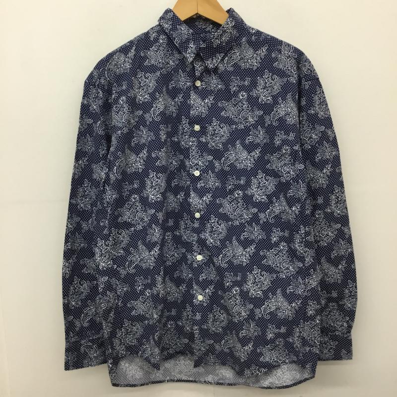 エディフィス EDIFICE シャツ、ブラウス 長袖 46 ペイズリー 青 / ブルー /  メンズ USED 古着 中古 10140069