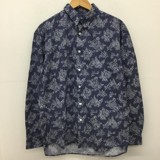 エディフィス EDIFICE シャツ、ブラウス 長袖 46 ペイズリー 青 / ブルー /  メンズ USED 古着 中古 10140069