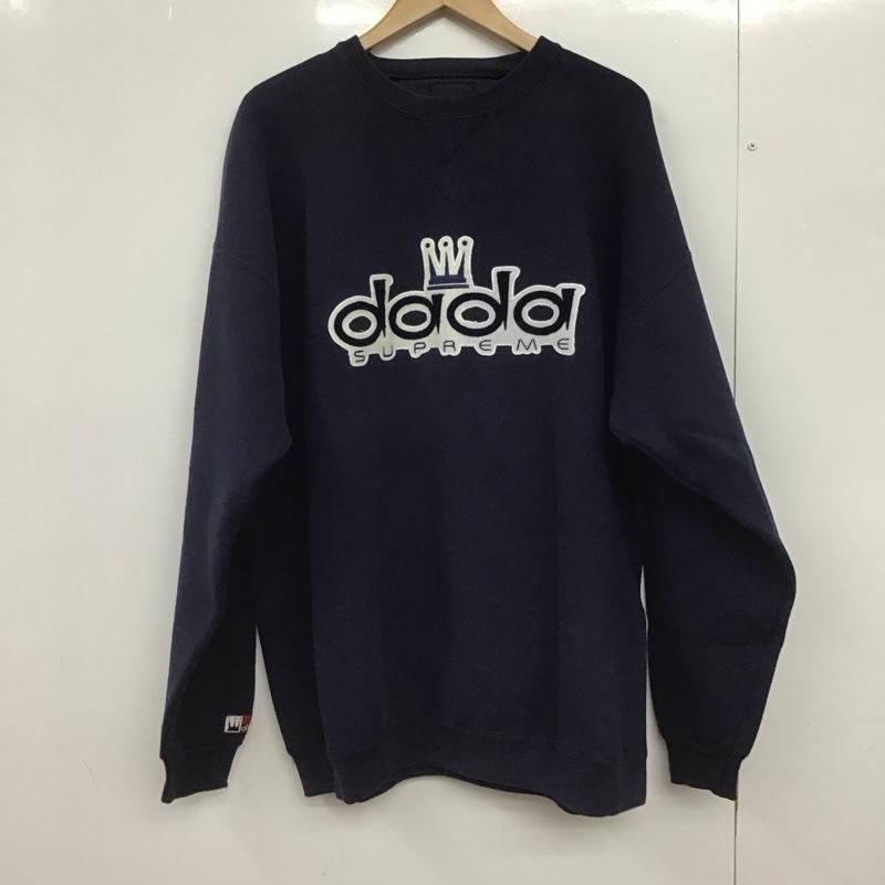 ダダ シュプリーム DADA Supreme トレーナー 長袖 長袖トレーナー スウェット クルーネック プルオーバー ロゴ、文字 紺 / ネイビー /  メンズ USED 古着 中古 10149022