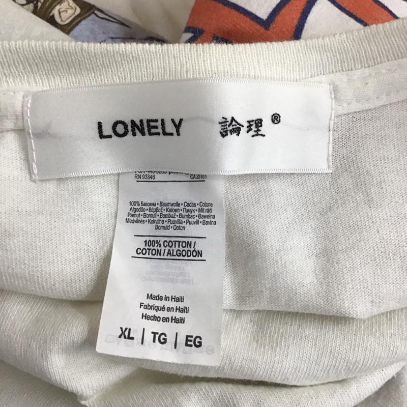 ロンリー LONELY論理 Tシャツ 半袖 半袖カットソー プリントTシャツ クルーネックカットソー XL ロゴ、文字 白 / ホワイト /  メンズ USED 古着 中古 10113909