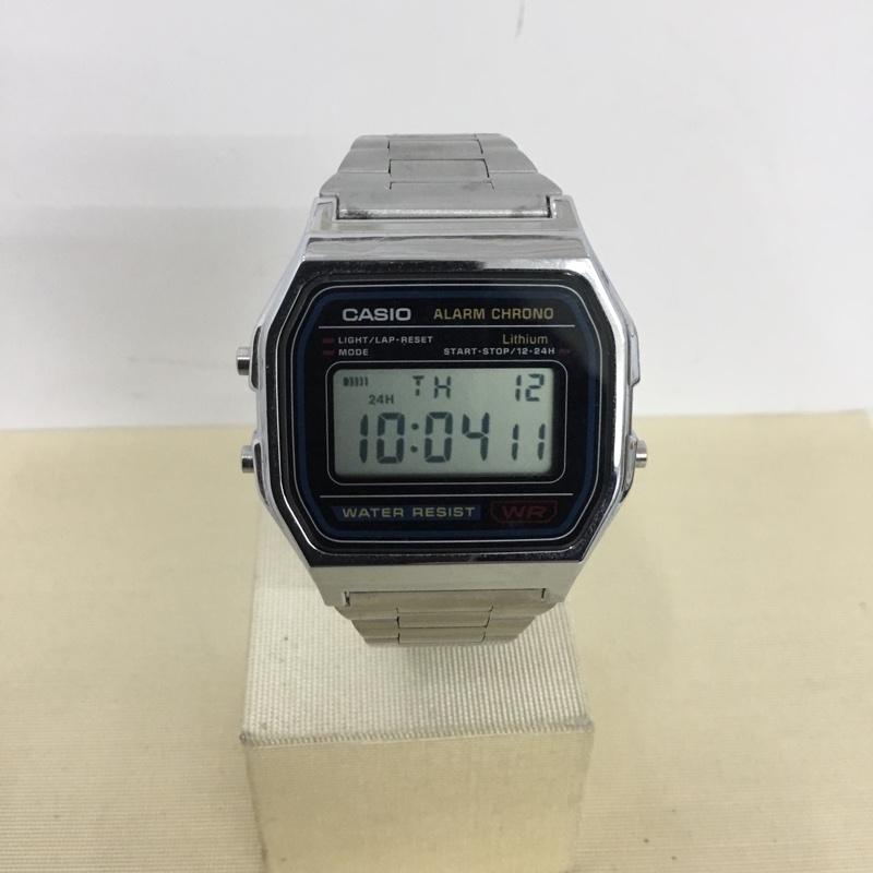 カシオ CASIO 腕時計 デジタル A158W ロゴ、文字 銀 / シルバー /  メンズ USED 古着 中古 10147438