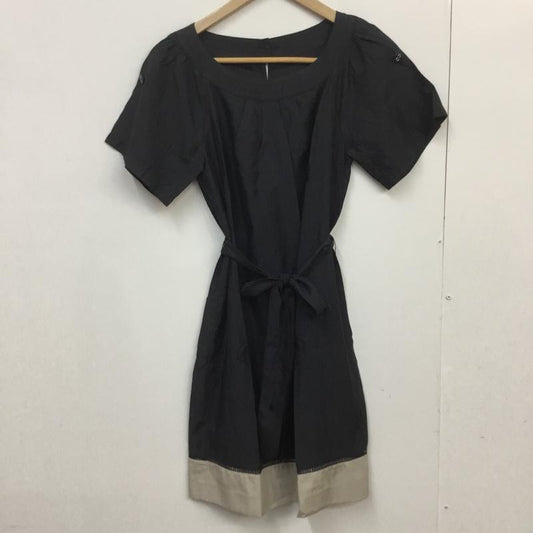 ロペ ROPE' ワンピース ミニスカート 36 無地 紺 / ネイビー / X 銀 / シルバー /  レディース USED 古着 中古 10000007